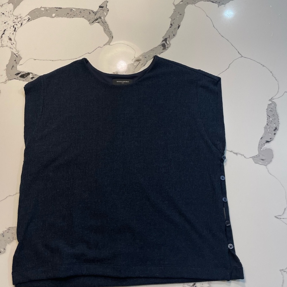 Banana Republic Navy Blue Shirt with buttons on side